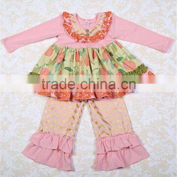 Charming Floral Printed Cotton Girls Wholesale Clothes photo-3