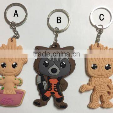 Popular movie cartoon Guardians of the Galaxy anime cute pvc soft keychain