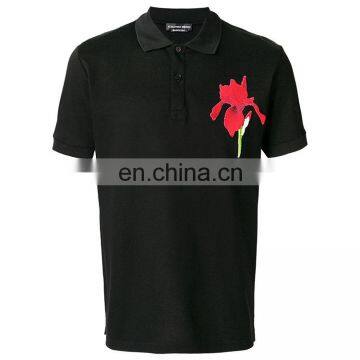 NEW design floral patch polo shirt