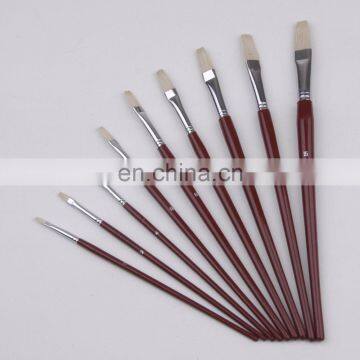 Short Wooden Handle Artist Bristle Paint Brushes