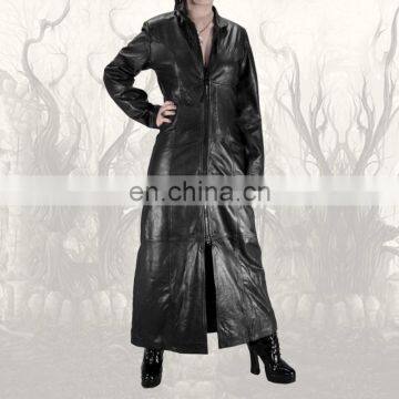 Dark Breaker Ladies Gothic Long Leather Coat