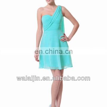 Elegant ladies chiffon dress single shoulder dress