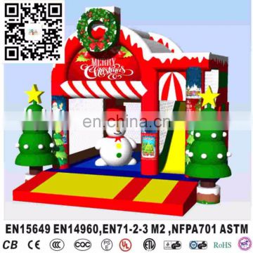 New design Inflatable Christmas Santa Claus Bouncer Combo , Bounce Castle Combo Party Rentals