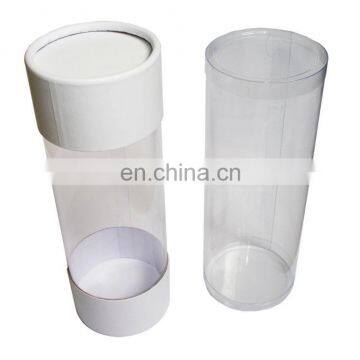 Transparent Round PVC packaging box with cardboard cover and bottom