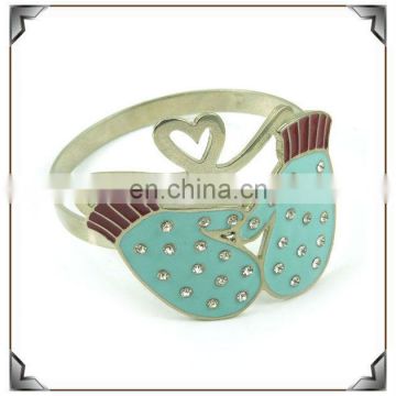 Table decoration enamel effect metal love napkin ring