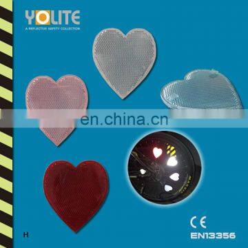 CE EN13356 Reflective heart clip ,Reflective bicycle wheel clip for personal safey at night
