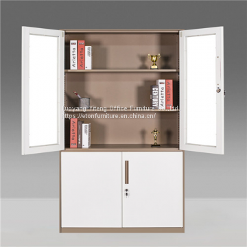 Steel Rectangle File Locker Cabinet Glass Front Storage Cabinet photo-3