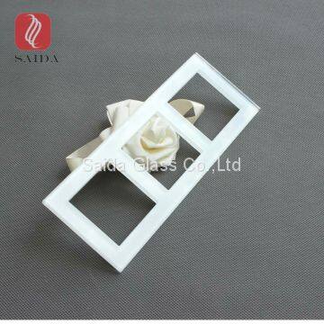 Custom 3 gang white tempered glass plate for wall socket plate