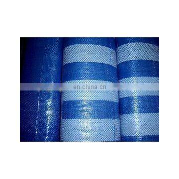 Stripe Tarpaulin Blue Polyethylene