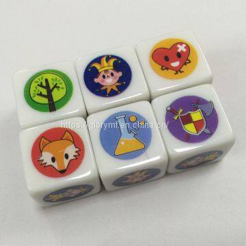Custom Heat Printing D4,D6,D8,D10 Kinds of Plastic Acrylic Dice/board Game Dice