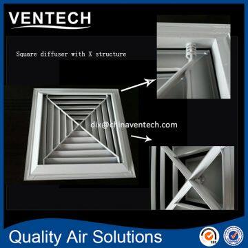 Ventech China Factory Return Air Volume Control Square Ceiling 4 Way Air Diffuser photo-2