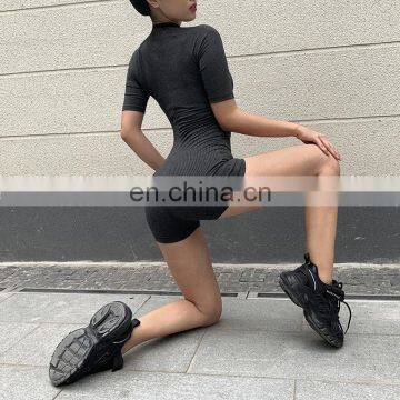 Amazon Best Sellers Women Fashion Fitness Yoga Jumpsuit Ladies Ribbing Sports Wear Short Jumpsuit photo-6