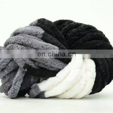 MIX COLOR Knit Vegan Yarn 100% Polyester Chenille Yarn Super Chunky Velvet Big Crochet Yarn photo-3