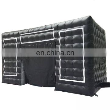 Commercial Black Portable Inflatable Tube Kiosk Blow up Booth Inflatable Cube Party Tent