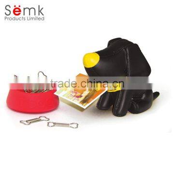 Hot sale plastic customized shape cute dog magnetic paper clip holder