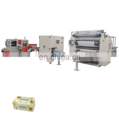 Automatic box drawing facial tissue paper production line