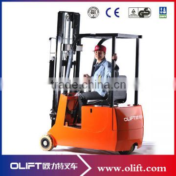 powerful mini three wheels electric forklift truck