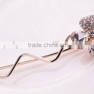 2015 New Model FMYZJ0019 Crystal Flower Hair Barrette Clip Wholesale