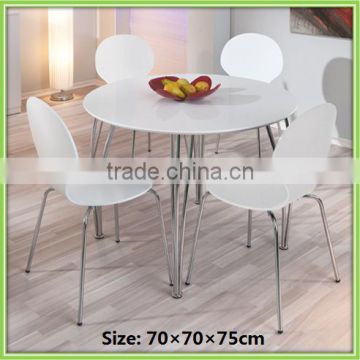 New Design 4 Seater European Style White Round Dining Room Set