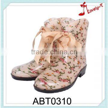 ladies girls transparent cute flower rain shoes