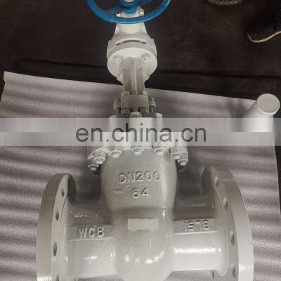 EN12288 DIN PN64 DN200 GATE VALVE Large Size Bevel Gear Operated Carbon Steel Body RAL7048 Painting Compuerta Valvulas photo-2