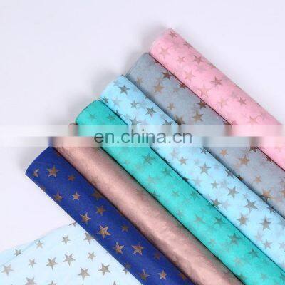 custom printed logo clothes packaging wrapping paper roll vintage korean flower bouquet gift wrapping paper