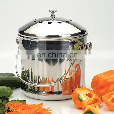 мусорный бак для кухни с угольным фильтром, компостный ведро объемом 1.3 галлона для кухни с крышкой photo-4