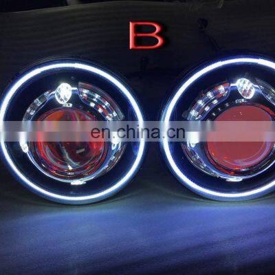 Blue White Red 3 Specifications 7 Inches HID Starry Headlight With Devil Demon Eye and Led Angel Halo for JEEP JK for Wrangle photo-5