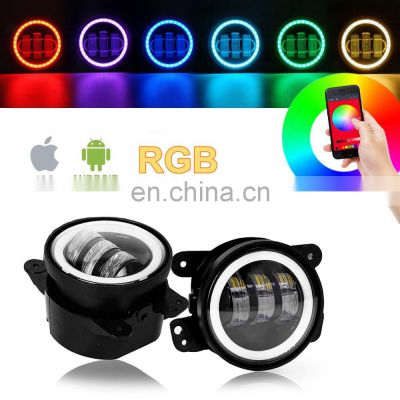 30w RGB car led fog light with DRL for jeep JK bumper fog lamp J023-5RGB