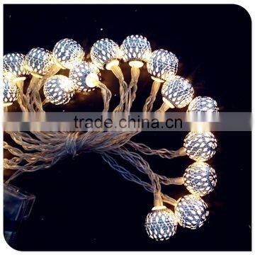 Warm White 20LED Iron Ball Light 3V Indoor Battery Light photo-3
