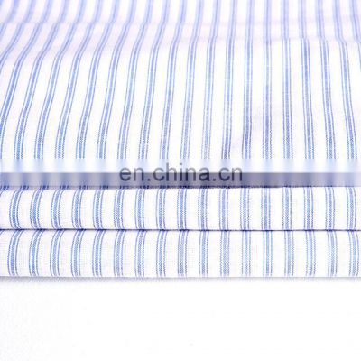 pima cotton stripe yarn dyed slub fabric light weight BCI organic cotton dress shirt skirt fabric