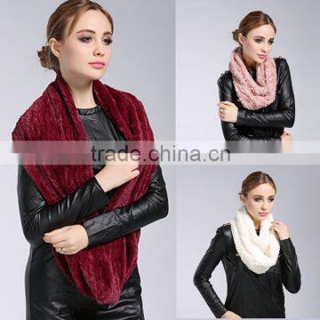 C22476B European Fashion Ladies Velour Winter Scarves