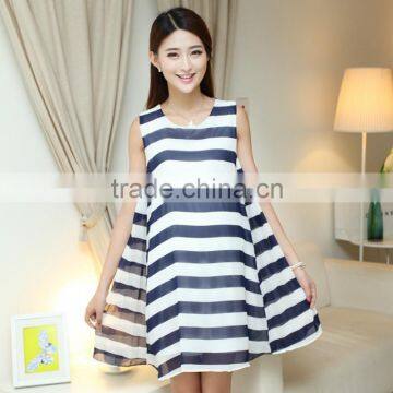 C64802A 2015 korean stripe print maternity dress for maternity women