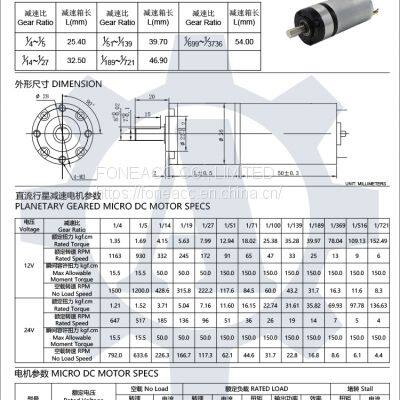PG36-BL3650 36 mm Small Metal Planetary Gearhead dc Electric Motor photo-2