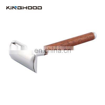 Mans Reusable Wooden Handle Eco-friendly Metal Safety Shaving Razor photo-2