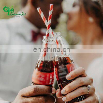 Yada Disposable Paper Straws Colorful Drinking Straws Popular Striped Pattern Food Grade Disposable Straws