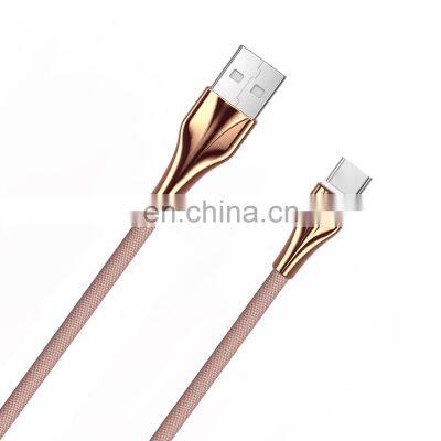 High Quality Zinc Alloy Denim USB Cord Cable Chargeing Usb Data Cable Lightening Cable For Iph/ Type C/Android