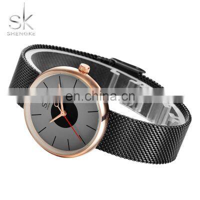 SHENGKE Casual Ladies Watch Simple Dial Stainless Steel Milanese Mesh Strap Quartz Movement Watches Alloy Case Wristwatch K0041L photo-3