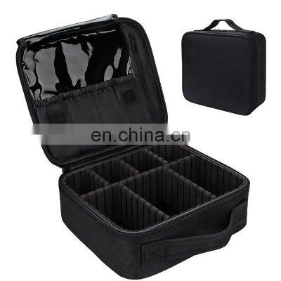 Personalized Bride Organizer Black Private Label Large Waterproof Professional Travel Custom Makeup Bag photo-2