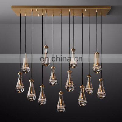 Modern Blown Glass Rain Drops Chandelier for Kitchen and Bedroom photo-5