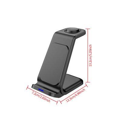 3 in 1 Wireless Charger Desktop Phone Magnetic Holder Black Cell Phone Wireless Charging Station for IPhone 12-15 Pro Max