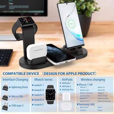 3 in 1 Wireless Charger Charging Stations Wireless Charger Stand 4-in-1 Charging Station Charger Wireless photo-5
