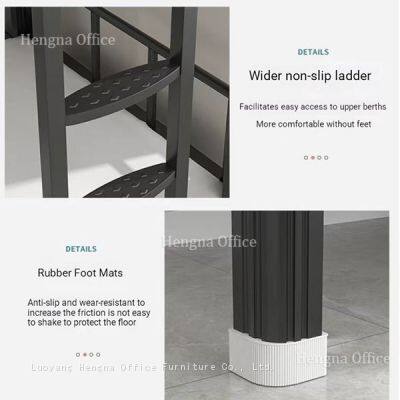 HN-SMB20-S Eco-friendly Single Steel Bed With Rubber Foot Mats for School Dormitory Safety photo-3