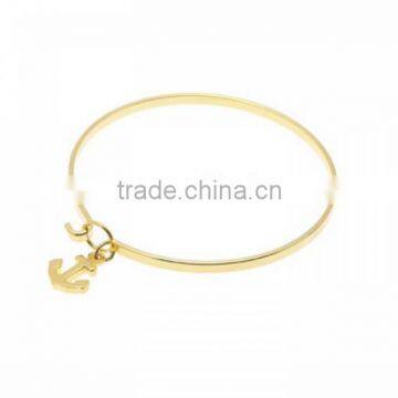 New Design Stainless Steel Gold Plated Anchor Bangle