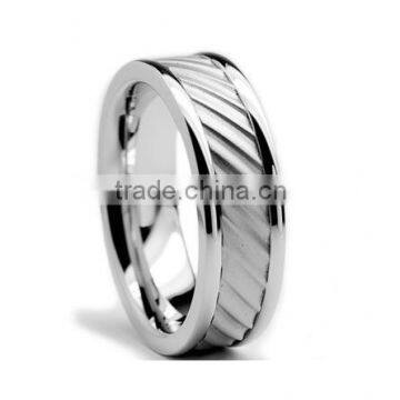 Stainless Steel Men's Brushed Ring, New Design Metal Brushed Ring For Men