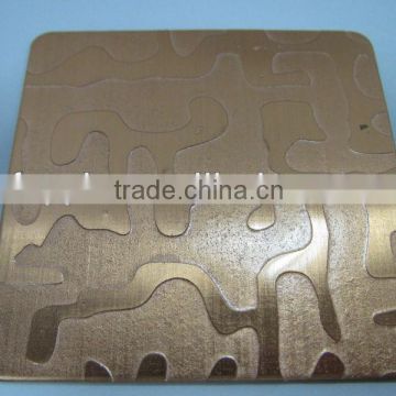 201/304 Copper Etching Hairline Stainless Steel Sheet