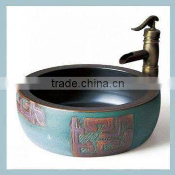 China Supplier Wall Corner hand painted ceramic types of wash basins