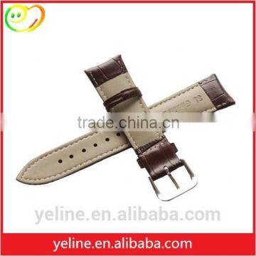 Brown PU Leather Strap crocodile watchband with buckle for apple watch