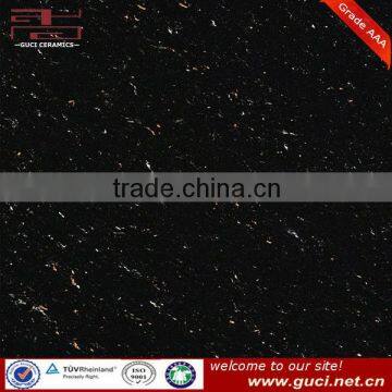 Black sparkle polished porcelain tile
