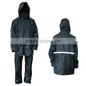 Waterproof Hooded Polyster Polic Raincoat With Pants